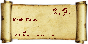 Knab Fanni névjegykártya